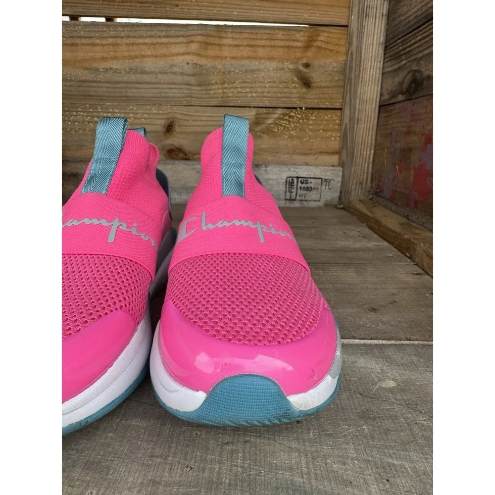 GIRLS CHAMPION SZ 7y SHOES XG TECH PRO‎ Pink And Blue CUTE!!